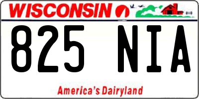 WI license plate 825NIA