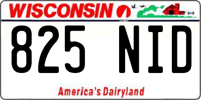 WI license plate 825NID