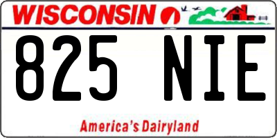 WI license plate 825NIE