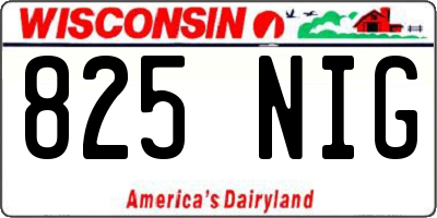 WI license plate 825NIG