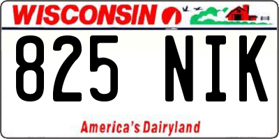 WI license plate 825NIK