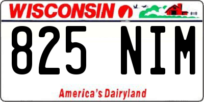 WI license plate 825NIM