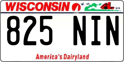 WI license plate 825NIN