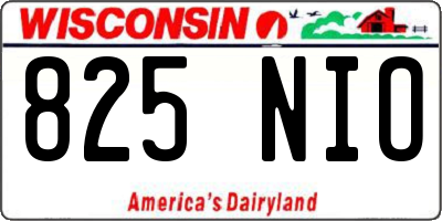 WI license plate 825NIO