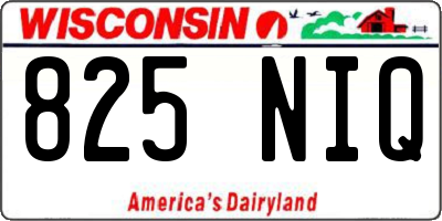 WI license plate 825NIQ