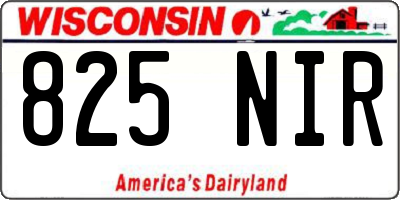 WI license plate 825NIR