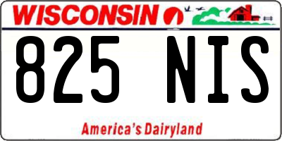 WI license plate 825NIS