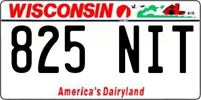WI license plate 825NIT