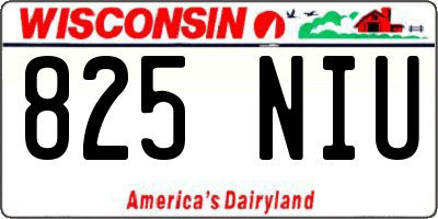 WI license plate 825NIU
