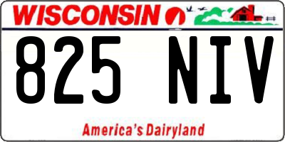 WI license plate 825NIV