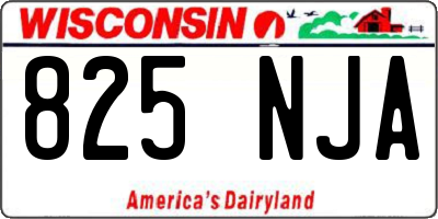 WI license plate 825NJA