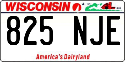 WI license plate 825NJE