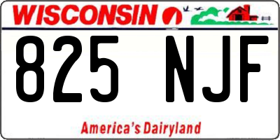 WI license plate 825NJF