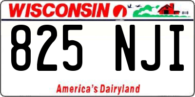 WI license plate 825NJI