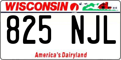 WI license plate 825NJL