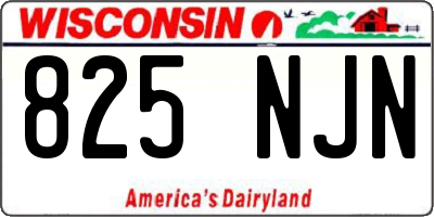 WI license plate 825NJN