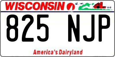 WI license plate 825NJP