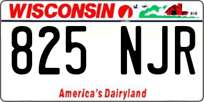 WI license plate 825NJR