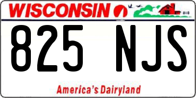WI license plate 825NJS