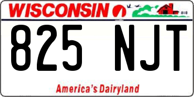 WI license plate 825NJT
