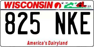 WI license plate 825NKE
