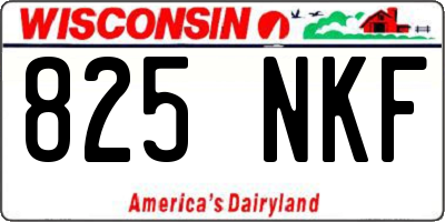 WI license plate 825NKF