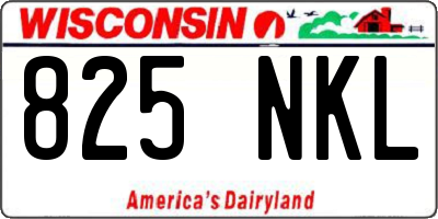WI license plate 825NKL