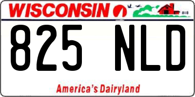 WI license plate 825NLD