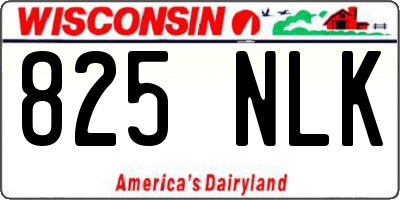 WI license plate 825NLK