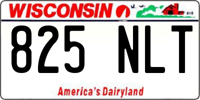 WI license plate 825NLT