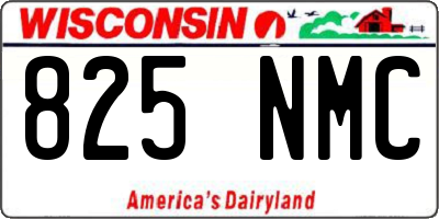 WI license plate 825NMC