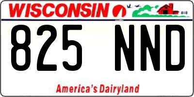 WI license plate 825NND