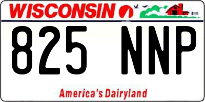 WI license plate 825NNP