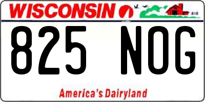 WI license plate 825NOG
