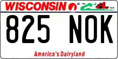 WI license plate 825NOK