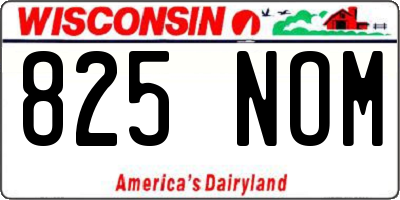 WI license plate 825NOM