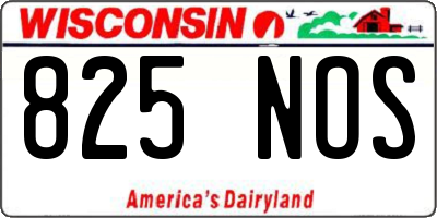 WI license plate 825NOS