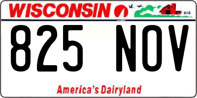 WI license plate 825NOV