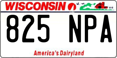 WI license plate 825NPA