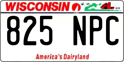 WI license plate 825NPC