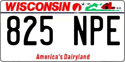 WI license plate 825NPE