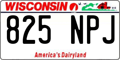 WI license plate 825NPJ