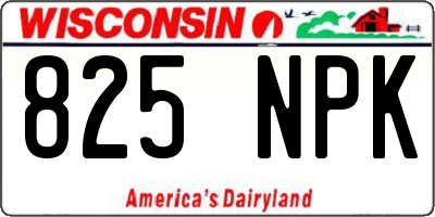 WI license plate 825NPK