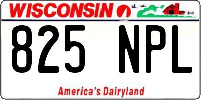 WI license plate 825NPL