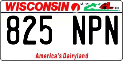 WI license plate 825NPN