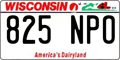 WI license plate 825NPO