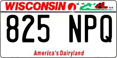 WI license plate 825NPQ