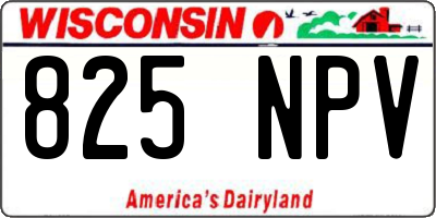 WI license plate 825NPV