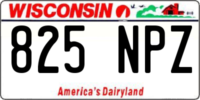WI license plate 825NPZ