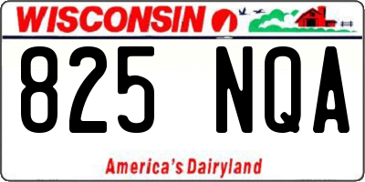 WI license plate 825NQA